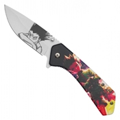 Hero Class Orange Print Steel Blade - Blue Hero Class Print Handle