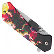 Hero Class Orange Print Steel Blade - Blue Hero Class Print Handle