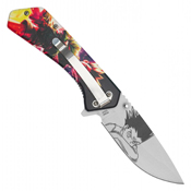 Hero Class Orange Print Steel Blade - Blue Hero Class Print Handle