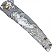 Discover the Neptune Japanese Pocket Folding Knife depicted in an exquisite art print. Perfect for enthusiasts or as a unique decor piece.