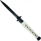 Discover the Neptune Stiletto Pocket Knife, 12.5 inches long, with a sleek black and white design. Versatile, durable, and perfect for various cutting tasks and everyday carry.