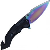 Dazzle with the Neptune Steel Assisted Pocket Folding Knife, boasting a vibrant rainbow finish and a practical clip. Add a touch of color to your everyday carry arsenal.