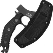 Discover versatility with the Neptune Mini Axe, complete with sheath, featuring a sleek black design. Elevate your collection with this compact and stylish tool.