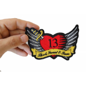 Cheap Place Blood Sweat and Beers Funny with Heart and Wings Patch