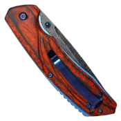 Classic Buckshot Spring Assisted Pocket Knife with Wood Handle