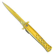 Stiletto 9'' Tactical Gold Mirror Steel Pocket Knife