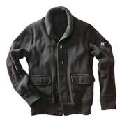 Men Rcaf Aviator Cardigan - Black