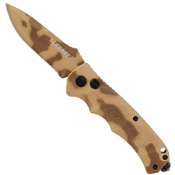 Desert Camo Blade & Handle Push Button Lock Folding Knife