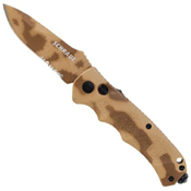 Desert Camo Blade & Handle Push Button Lock Folding Knife