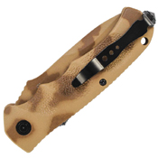 Desert Camo Blade & Handle Push Button Lock Folding Knife