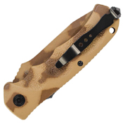 Desert Camo Blade & Handle Push Button Lock Folding Knife