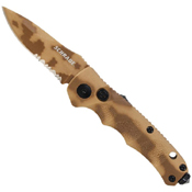 Mini Desert Camo Handle with Push Button Lock Folding Knife