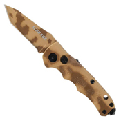 Mini Desert Camo Handle with Push Button Lock Folding Knife