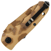 Mini Desert Camo Handle with Push Button Lock Folding Knife