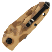 Mini Desert Camo Handle with Push Button Lock Folding Knife