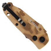 Mini Desert Camo Handle with Push Button Lock Folding Knife