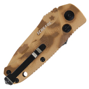 Mini Desert Camo Handle with Push Button Lock Folding Knife