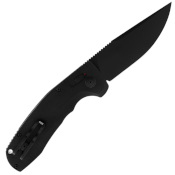 TAC AU Folding Knife - Straight Edge - Black
