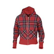 Ladies Full Zip Plaid Hoody
