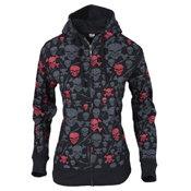Ladies Skull Full Zip Hoodie