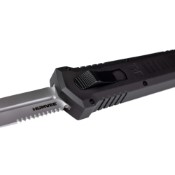 A4 Humvee Button Lock Knife in silver, offered at Buycamouflage.com.