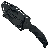 Obsidian Half Serrated Black Fixed Knife