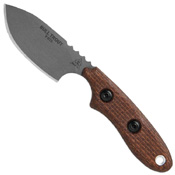 Bull Trout Brown Burlap Micarta Handle Fixed Blade Knife