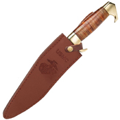 USMC Stacked Leather Handle Kukri Knife
