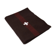 Swiss Military Style Wool Blanket with Cross