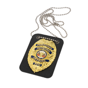 Low Profile Leather Officer Work Badge Holder