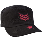 Womens Vintage Stripes & Stars Adjustable Fatigues Cap