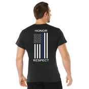 Honor and Respect 2-Sided Thin Blue Line Flag T-Shirt