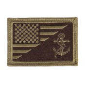 US Flag / USN Anchor Patch w/ Hook Back