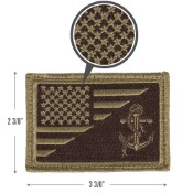 US Flag / USN Anchor Patch w/ Hook Back