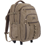 Ultra Force Khaki Rolling Canvas Backpack