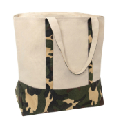 Large Camo Canvas Tote Bag