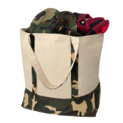Large Camo Canvas Tote Bag