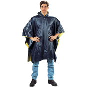 Navy Blue-Yellow Reversible PVC Poncho