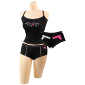 Womens Pink Guns Booty Shorts