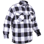 Mens Extra Heavyweight Buffalo Plaid Sherpa-Lined Flannel Shirts