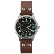 Military Style Watch With Leather Strap