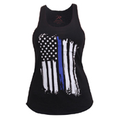 Women Thin Blue Line Flag Racerback Tank Top