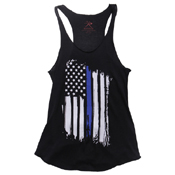 Women Thin Blue Line Flag Racerback Tank Top