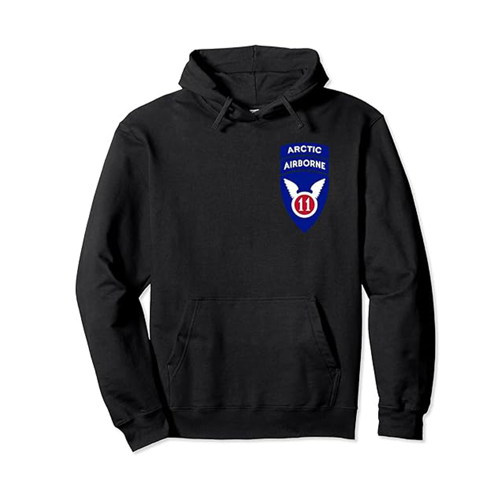 Ultra Force Vintage Navy Blue Zipper Hoodie With 11th Airborne Logo