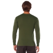 Mens Long Sleeve Solid Poly-Cotton T-Shirt