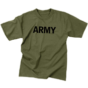Mens Army Olive Drab Military Physical Training T-Shirt