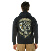 Mens Black Ink U.S.M.C. Bulldog Hooded Pullover Sweatshirt