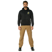 Mens Black Ink U.S.M.C. Bulldog Hooded Pullover Sweatshirt