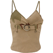 Womens 2-Tone Tank Top With Buckle