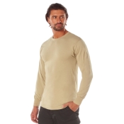 Mens Long Sleeve Solid Poly-Cotton T-Shirt